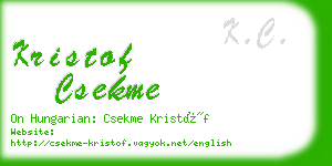 kristof csekme business card